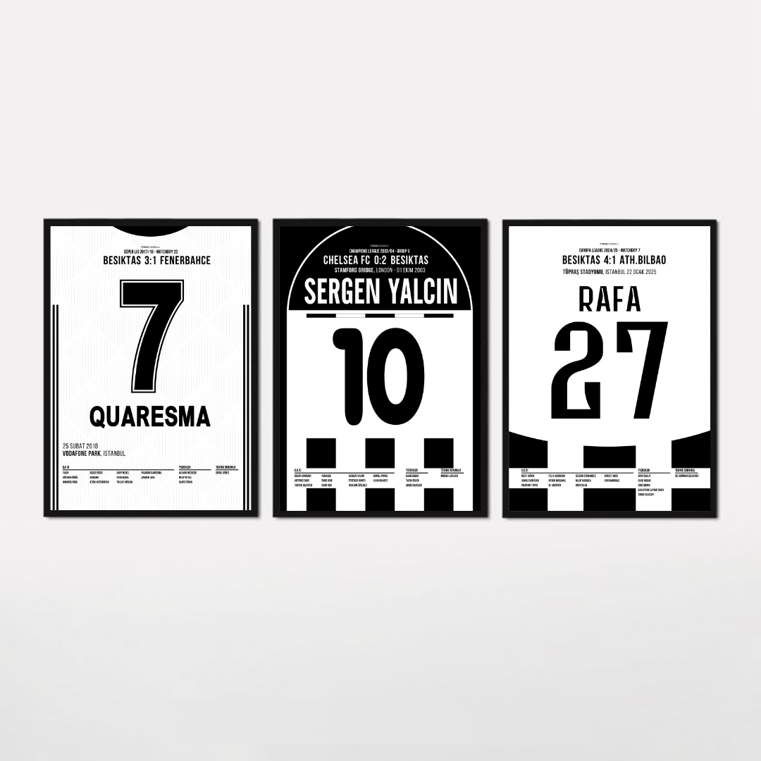 Besiktas Baller Bundle Fußball Poster mit Rahmen
