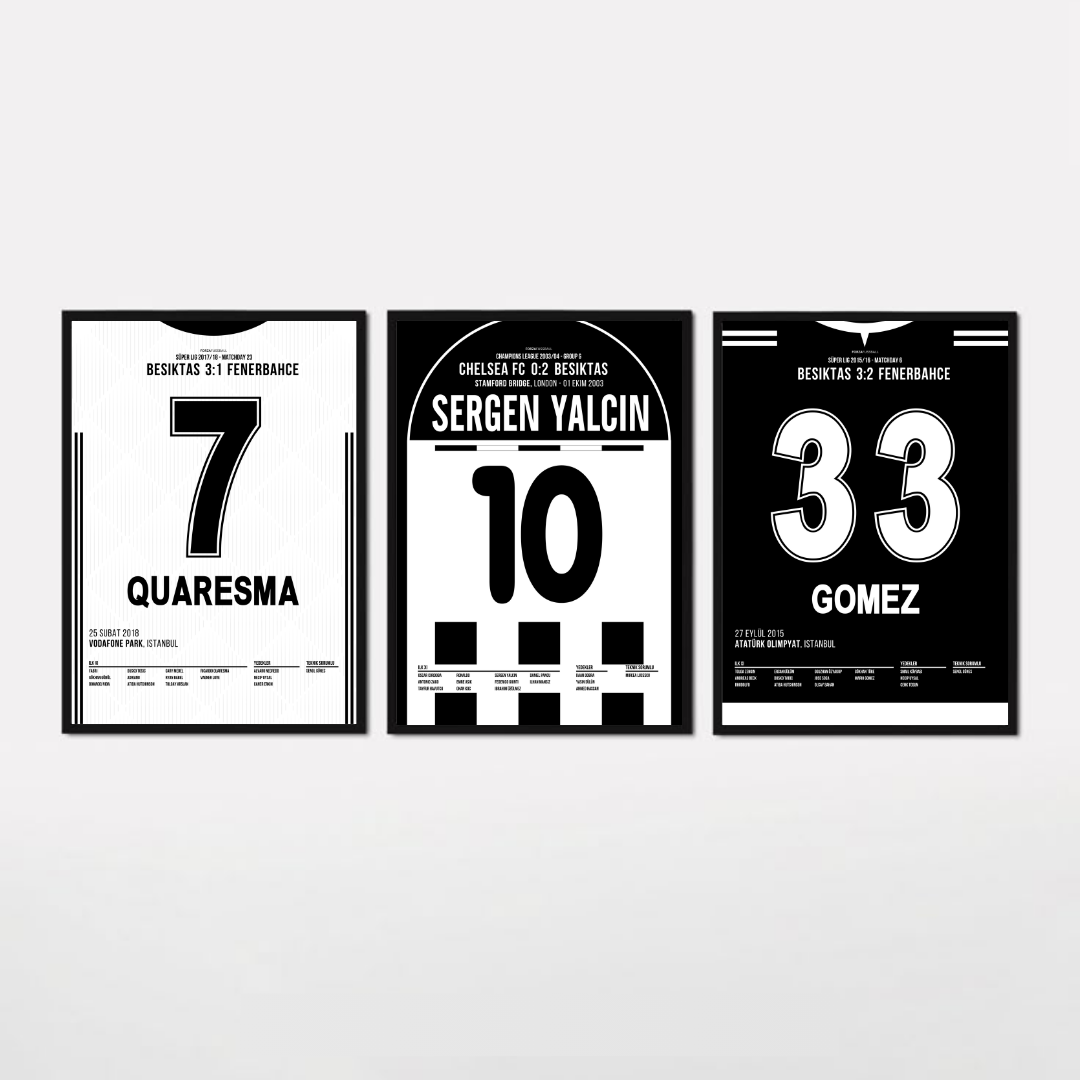 Besiktas Icon Bundle Fußball Poster mit Rahmen