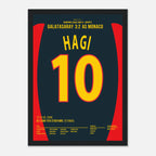 Hagi mit dem Traumtor zum Sieg gegen Monaco Fußball Poster mit Rahmen