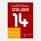 Sneijder dreht das Spiel gegen Real mit Tor und Vorlage Fußball Poster mit Rahmen