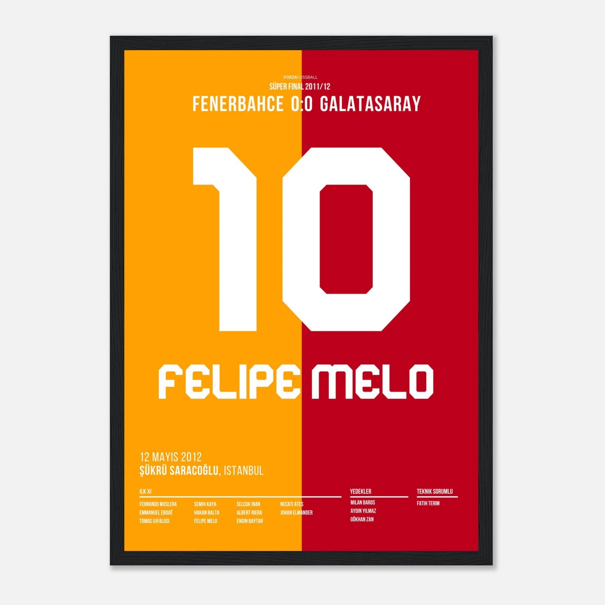 Melo lässt Lichter im Kadiköy ausknipsen Fußball Poster mit Rahmen
