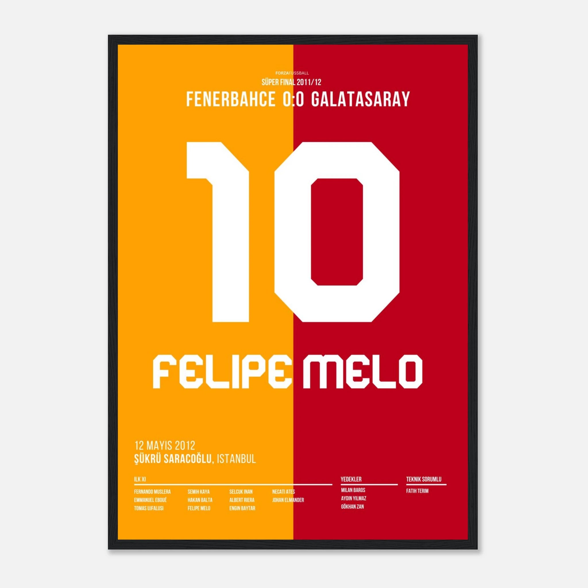 Melo lässt Lichter im Kadiköy ausknipsen Fußball Poster mit Rahmen