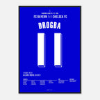 Drogba führt Chelsea zum Champions League Sieg Fußball Poster mit Rahmen