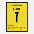 Jadon Sancho führt Dortmund mit Doppelpack zum DFB Pokal Sieg Fußball Poster mit Rahmen