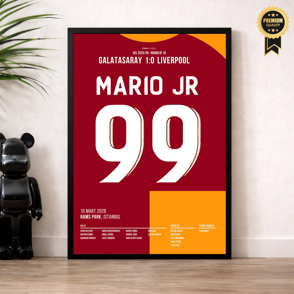 Mario Lemina köpft Gala zum Sieg vs Liverpool Fußball Poster mit Rahmen