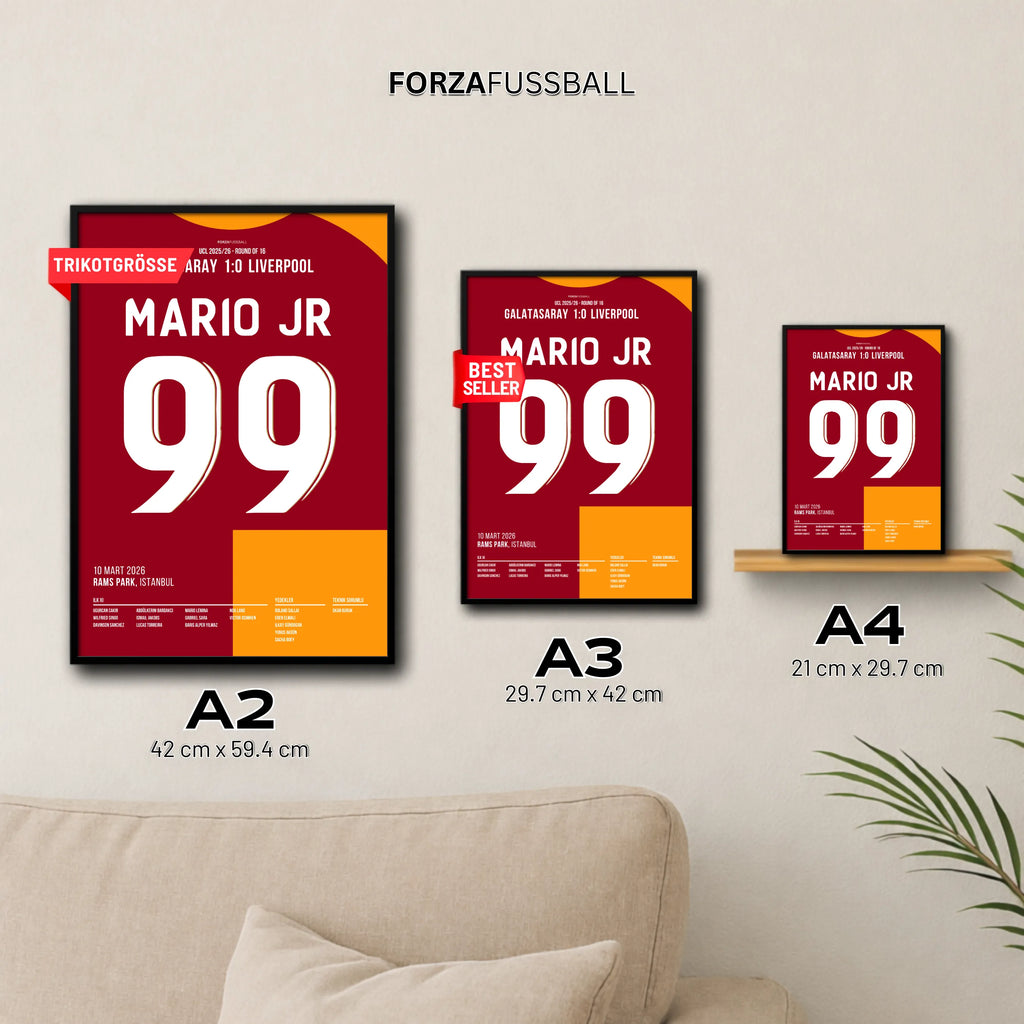 Mario Lemina köpft Gala zum Sieg vs Liverpool Fußball Poster mit Rahmen