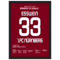 Esswein und der Club besiegen Schalke mit 3:0 Fußball Poster mit Rahmen