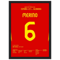 Merino köpft Spanien in letzter Minute zum Sieg gegen Deutschland Fußball Poster mit Rahmen
