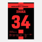 Xhaka krönt Leverkusen´s Jahrhundert Saison in Berlin Fußball Poster mit Rahmen