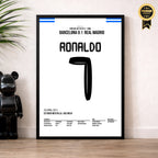 Ronaldo köpft Real zum Copa Sieg gegen Barca Fußball Poster mit Rahmen