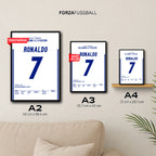 Ronaldo schnürt einen Hattrick gegen die Bayern Fußball Poster mit Rahmen