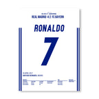 Ronaldo schnürt einen Hattrick gegen die Bayern Fußball Poster mit Rahmen
