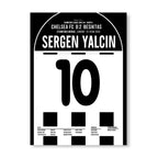 Sergen Yalcin und Besiktas übernehmen die Stamford Bridge Fußball Poster mit Rahmen