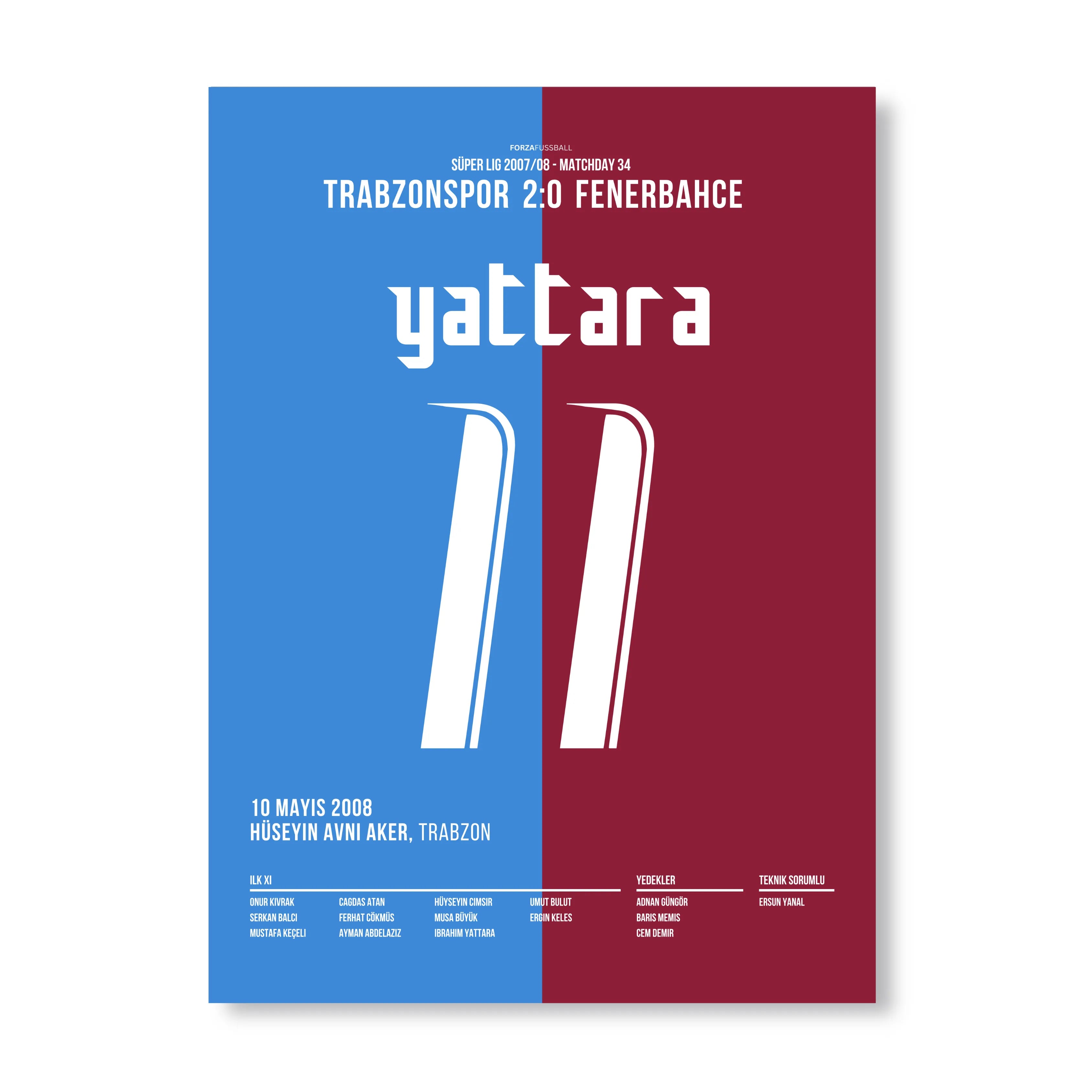 Yattara Show gegen Fenerbahce Fußball Poster mit Rahmen