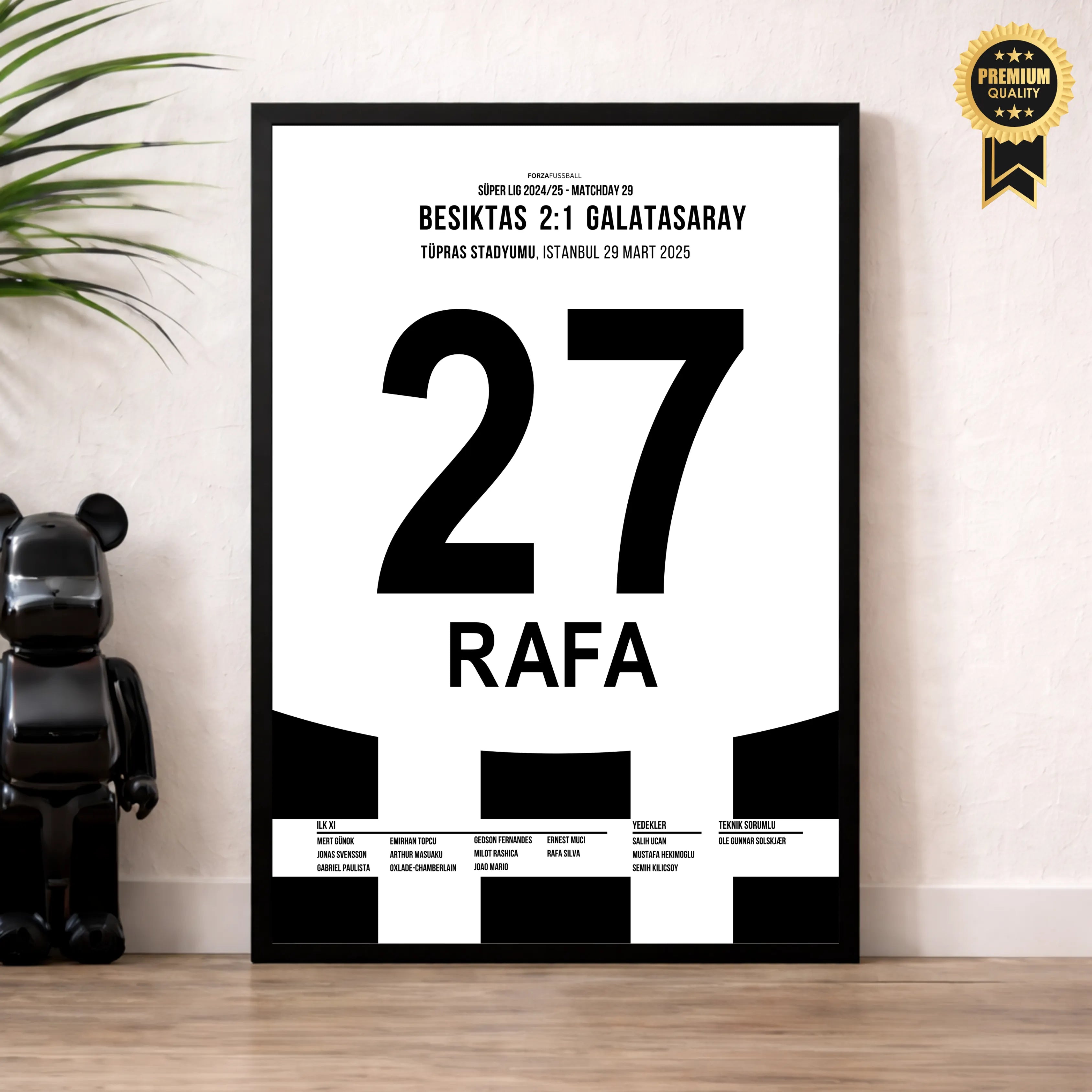 Rafa Silva lässt Davinson rutschen und führt BJK zum Derbysieg Fußball Poster mit Rahmen