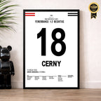 Cerny schießt Besiktas zum Sieg in Kadiköy Fußball Poster mit Rahmen
