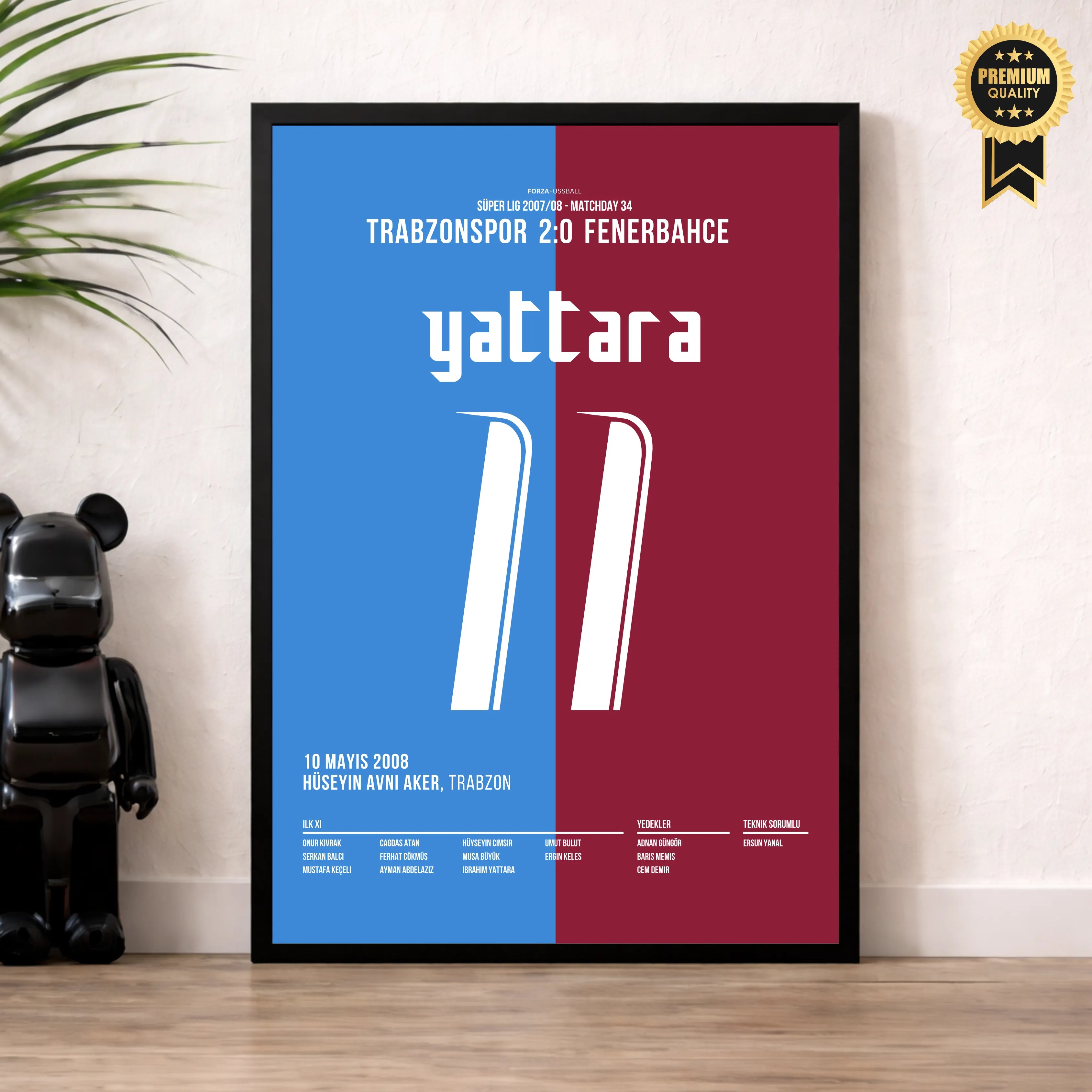 Yattara Show gegen Fenerbahce Fußball Poster mit Rahmen