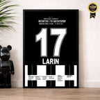 Cyle Larin trifft bei Besiktas legendären 7:0 Sieg gegen Hatayspor Fußball Poster mit Rahmen