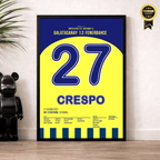 Miguel Crespo mit dem Siegtreffer gegen Gala in letzter Minute Fußball Poster mit Rahmen
