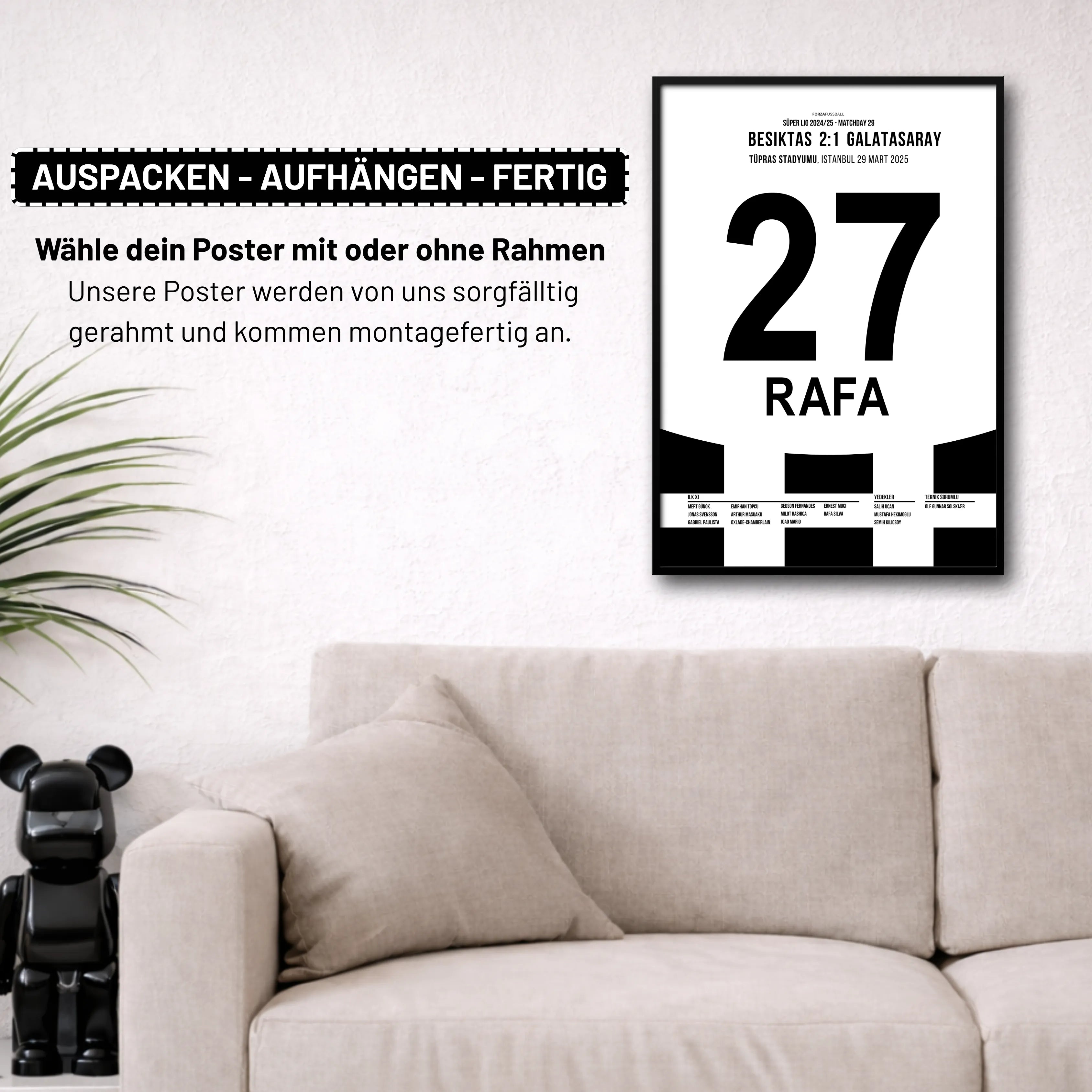 Rafa Silva lässt Davinson rutschen und führt BJK zum Derbysieg Fußball Poster mit Rahmen