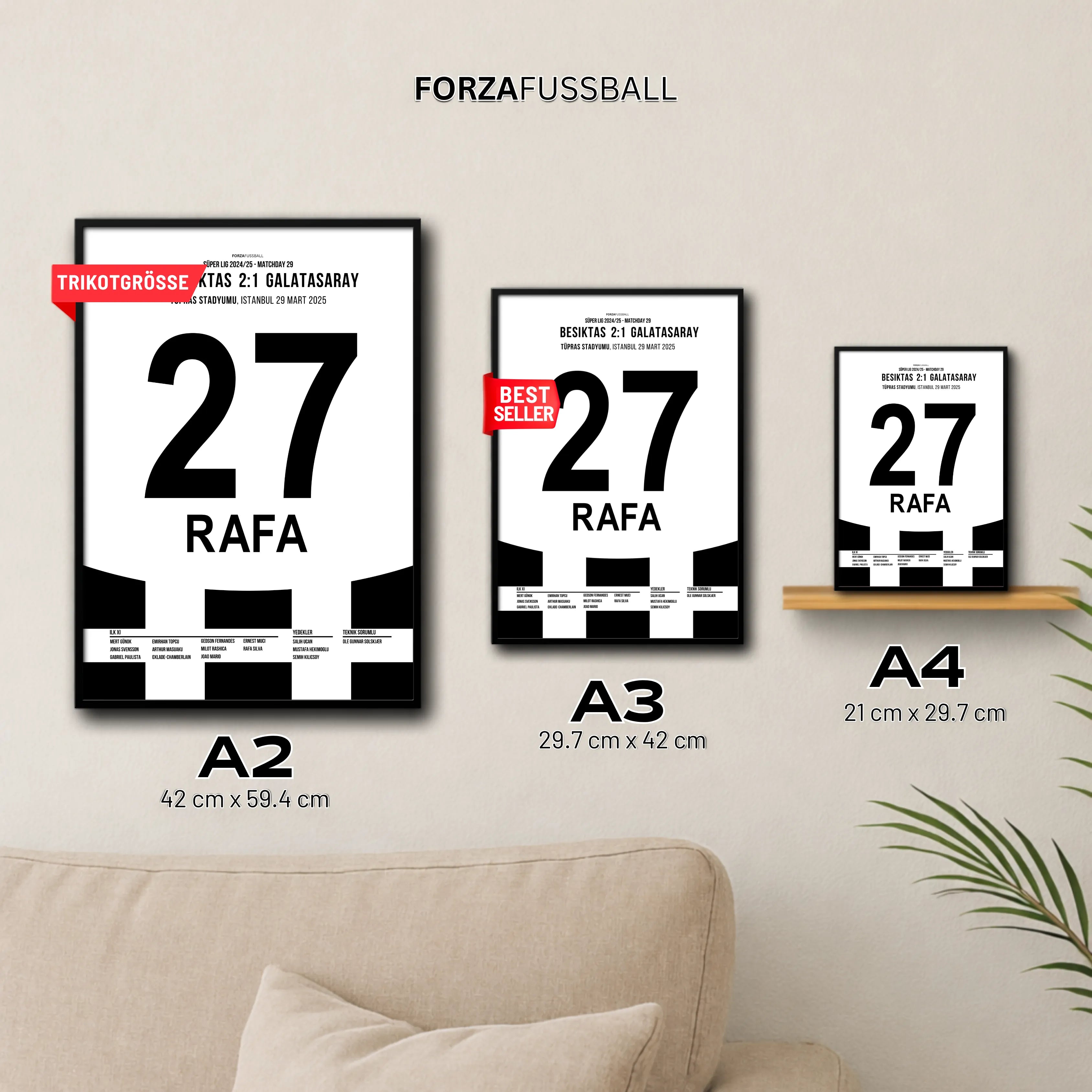 Rafa Silva lässt Davinson rutschen und führt BJK zum Derbysieg Fußball Poster mit Rahmen