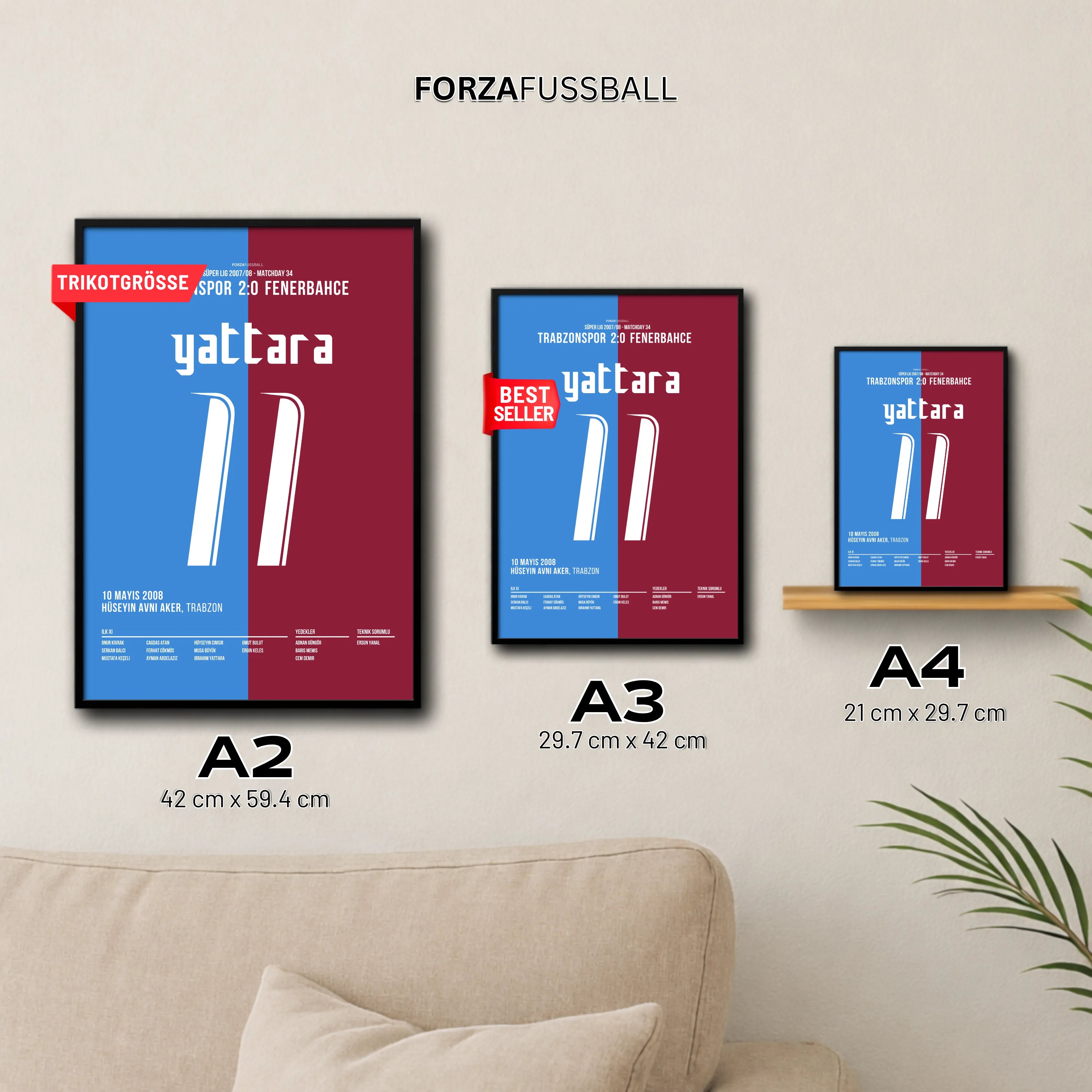 Yattara Show gegen Fenerbahce Fußball Poster mit Rahmen