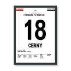 Cerny schießt Besiktas zum Sieg in Kadiköy Fußball Poster mit Rahmen