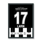Cyle Larin trifft bei Besiktas legendären 7:0 Sieg gegen Hatayspor Fußball Poster mit Rahmen