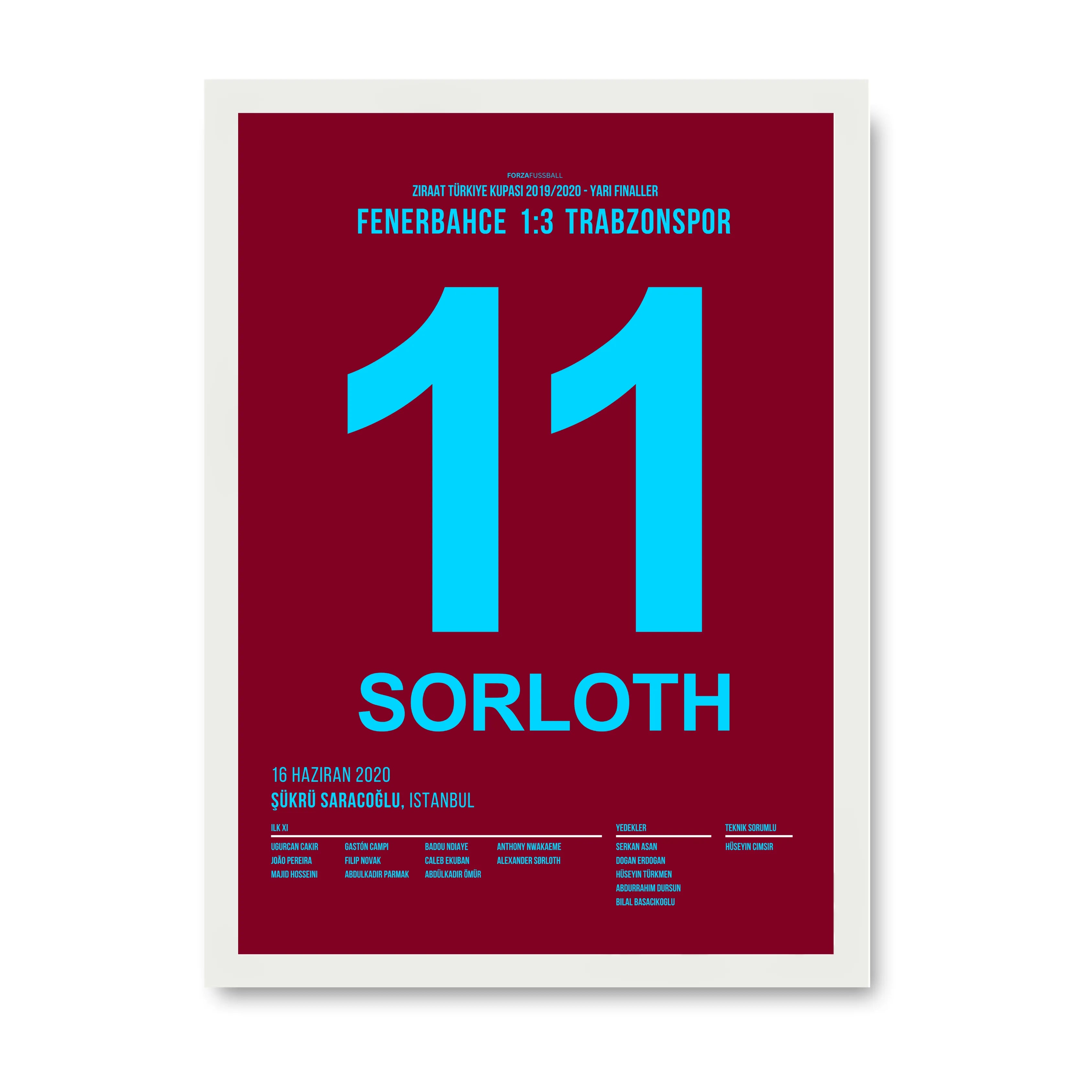 Der King of the North schmeißt Fener und Emre Belo aus dem Pokal Fußball Poster mit Rahmen