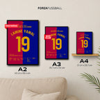 Lamine Yamal Show im Clasico um die Meisterschaft Fußball Poster mit Rahmen