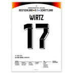 Florian Wirtz eröffnet das Schützenfest bei der EM gegen Schottland Fußball Poster mit Rahmen
