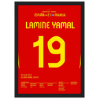 Yamal mit Traumtor gegen Frankreich im EM Halbfinale 2024 Fußball Poster mit Rahmen