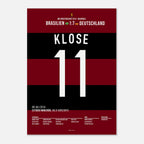 Klose wird beim 7:1 gegen Brasilien zum WM Rekord-Torschützen Fußball Poster mit Rahmen