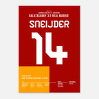 Sneijder dreht das Spiel gegen Real mit Tor und Vorlage Fußball Poster mit Rahmen