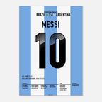 Messi schraubt Brasilien per Hattrick komplett auseinander Fußball Poster mit Rahmen