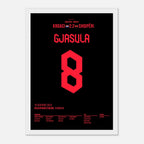 Gjasula mit dem Ausgleichstreffer für Albanien gegen Kroatien bei der EM 2024 Fußball Poster mit Rahmen