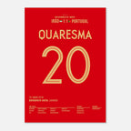Quaresma mit Trivela bei der WM 2018 gegen den Iran Fußball Poster mit Rahmen