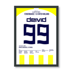 Deivid mit dem Seitfallzieher zum Sieg gegen Inter Fußball Poster mit Rahmen