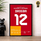 Drogba führt Gala per Hackentor zum Sieg gegen Real Madrid Fußball Poster mit Rahmen