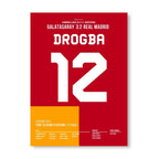 Drogba führt Gala per Hackentor zum Sieg gegen Real Madrid Fußball Poster mit Rahmen