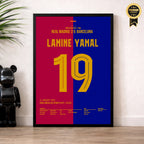 Lamine Yamal mit Solo-Tor im Super Copa Clasico Fußball Poster mit Rahmen