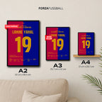 Lamine Yamal mit Solo-Tor im Super Copa Clasico Fußball Poster mit Rahmen