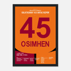 Osimhen´s erster Hattrick für Galatasaray Fußball Poster mit Rahmen