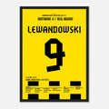 Lewandowski´s historischer Viererpack gegen Real Madrid Fußball Poster mit Rahmen