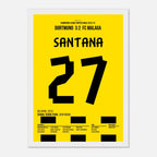 Felipe Santana last Minute Siegteffer gegen Malaga Fußball Poster mit Rahmen