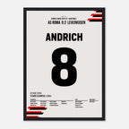 Andrich mit Traumtor gegen Rom in der Euro League Fußball Poster mit Rahmen