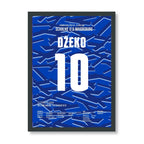 Dzeko mit Tor und Vorlage beim 8 Tore Spektakel gegen Magdeburg Fußball Poster mit Rahmen