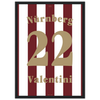 Enrico Valentini - 125 Jahre FCN Fußball Poster mit Rahmen