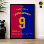 Lewandowski's Doppelschlag verstummt das Bernabeu im El Clasico Fußball Poster mit Rahmen