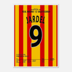 Mario Jardel köpft Gala zum UEFA Super Cup Sieg im Finale gegen Real Madrid Fußball Poster mit Rahmen